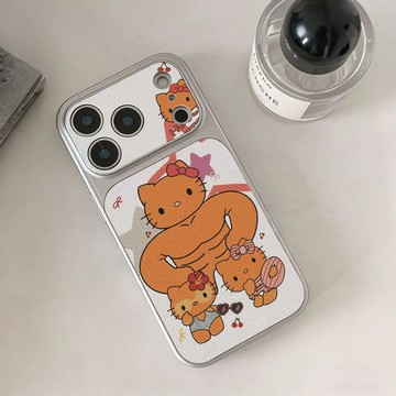 美黑KT貓適用蘋果17手機殼iPhone16promax全包15大視窗14/13/12女