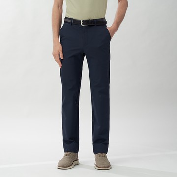 Pierre Cardin 男款 直筒修身涼感彈力平口休閒長褲-藍色 (5267884-38)