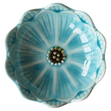 佐和陶瓷 淺藍釉開片珍味缽 日本製 50ml  水藍色  1個  9 x 2.7cm