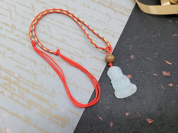 【親翠】天然翡翠 小孩戴的灑金寶寶阿彌陀佛