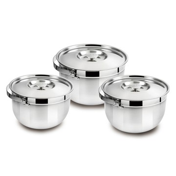 Mother Goose 鵝媽媽 凱薩316調理鍋3件組 316高級不鏽鋼0.8mm厚度 美國鵝媽媽監製/台灣製  3件組調理鍋  16cm + 19cm + 22cm  1組