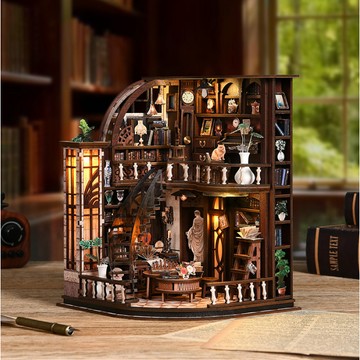 袖珍屋  DIY 小屋  巴克斯書房 DIY手作 迷你屋 創彩