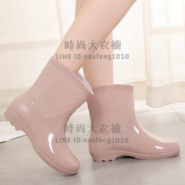 韓版防水鞋雨鞋雨靴女夏成人工作膠鞋時尚款外穿水靴防滑【時尚大衣櫥】