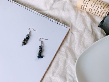 藍眼淚 | 大理石耳環 耳夾