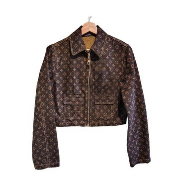 【二手精品 9.9成新】Louis Vuitton Monogram 牛仔布外套(剪水洗標) 編號S479