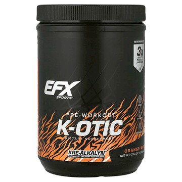 EFX Sports, K-otic® 鍛鍊前補劑，橙子芒果味，1 磅 1.64 盎司（500 克）