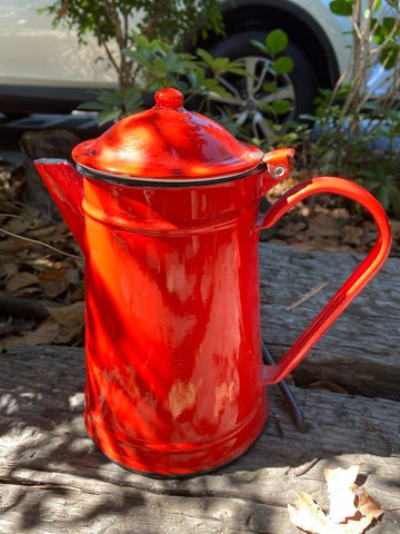 【好日戀物】法國琺瑯壼vintage 紅色稀有