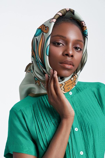 荷花 - 蠶絲絲巾【SHA04】