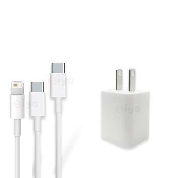ZIYA 手機/平板專用 USB 單孔1C 快充充電器與充電線組合