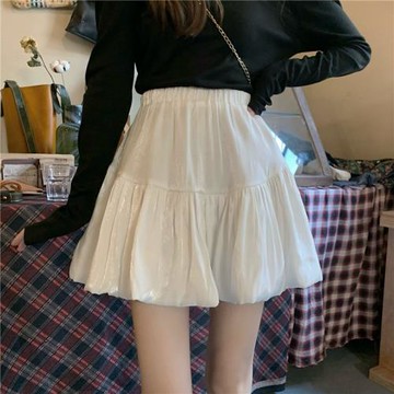 人魚姬裙褲純欲小白半身裙女夏季2025花苞褲裙流光紗裙a字短裙子