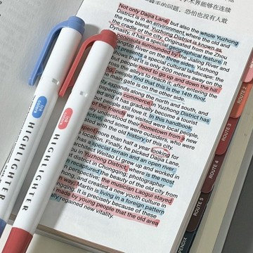 品質之選 速乾不洇 智牌雙頭筆熒光筆學生標記筆重點不暈染手賬大容量耐用記號筆柔和 大容量墨 辦公優選 學生必備