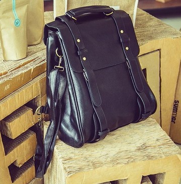 【JP.美日韓】韓國 質感 素面 黑色後背包 小包包 外出包 皮革後背包 後背包 小包 中型包男包 登山包
