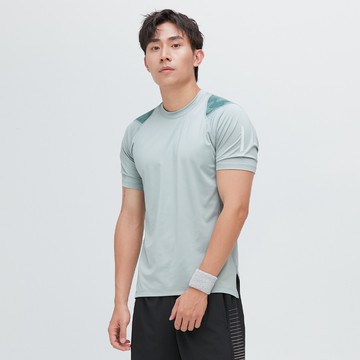 【VOUX】抗菌後背剪接網眼緹花上衣(冰藻綠/隧海黑M-XL)