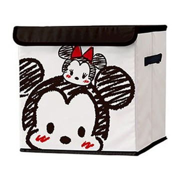 收納王妃 TSUM 布藝方形收納箱  32 x 32 x 32cm  米奇米妮 黑色 + 白色  1個