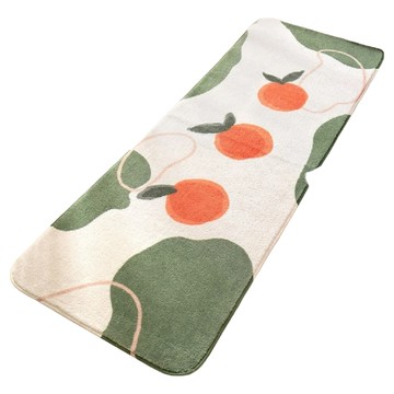 韓風插圖仿羊絨地毯 北歐風簡約 加厚款約15mm 可水洗  橘子  40 x 120cm