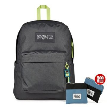 JANSPORT SUPERBREAK PLUS CHARMED 校園系列限量吊飾款後背包-煙燻灰
