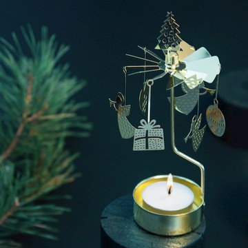 瑞典 Pluto Design 歡樂平安夜 旋轉燭台  (附茶燭）