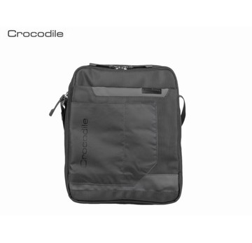 【寧寧小舖】台中30年老店 Crocodile 鱷魚 咖啡色 防潑水布超薄直立隨身斜側背包-小 8083-1 男背包區