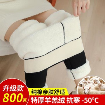 羊羔絨棉褲女冬季外穿加絨加厚高腰打底褲東北特厚純棉大碼保暖褲