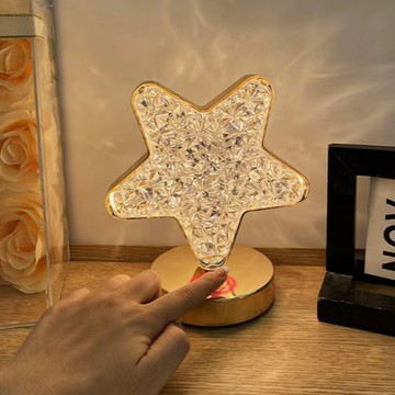 【吉利水晶】吉利水晶立體造型鑽石氣氛燈 USB 水晶球小夜燈 - 鑽石星星燈