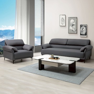 Boden-亞里森灰色科技布沙發組合-二件組(1人+3人)