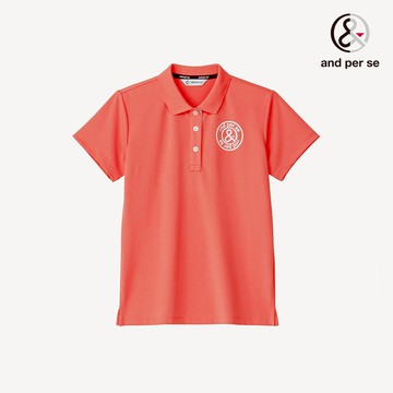 【and per se】女款橘色吸濕快乾性UV防護乾爽舒適基本必備POLO衫 DLT207V1