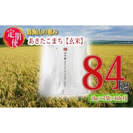 ふるさと納税 《定期便》14kg×6ヶ月 秋田県産 あきたこまち 玄米 2kg×7袋 神宿る里の米「ひの米」（お米 小分け） 秋田県にかほ市