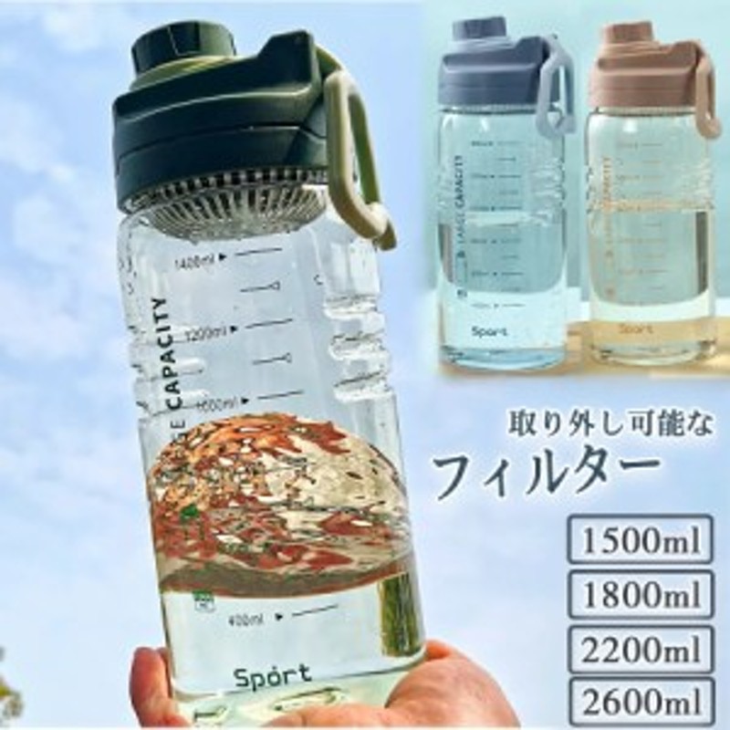 1500ml ボトル 水筒 プラスチック ウォーターボトル フィルター スポーツボトル 直飲み 大容量 スポーツドリンクボトル 軽い 子供大人兼 通販 Lineポイント最大get Lineショッピング