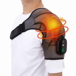 Heated Shoulder Wrap with Vibration Cordless Shoulder Heating Pad Massage Heated Wrap Braces for Left Right Shoulder Vib