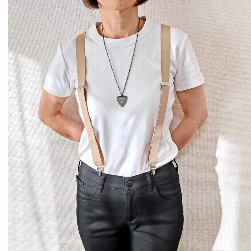 低価格で大人気の サスペンダー Y型 レディース メンズ 男女兼用 吊りバンド ベルト 幅25mm 伸縮性 無地 シンプル カジュアル フォーマル 