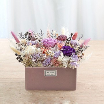 紫醉睛迷-奢華風-永生花盆栽-開幕盆栽-居家擺設