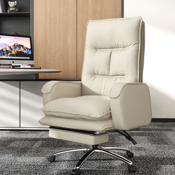 椅子 實木椅子 餐椅 辦公椅 真皮椅 免運 速發 開立發票 辦公椅子舒適老板辦公室椅子可躺二合一午休椅家用書桌真皮大班椅