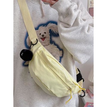 純色百搭腰包男日系ins復古學生休閑斜挎背包女輕便運動小眾胸包