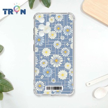 TRON 三星 A52/52s 方格小雛菊花朵 四角防摔載具殼 軟殼 手機殼