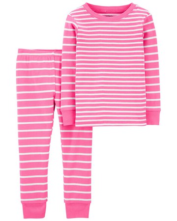 Toddler 2-Piece Striped 100% Snug Fit Cotton PJs