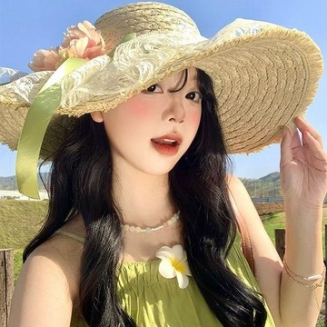 夏季必入款 限時特賣 草編帽 草帽 度假帽 沙灘帽 遮陽帽 花朵蝴蝶結蕾絲拉菲草帽女海邊沙灘度假風大帽檐遮陽隔熱太陽帽子