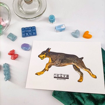 KR474_口紅堂明信片_杜賓犬5_candy1313588 postcard
