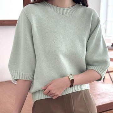 正韓毛衣 五分袖羊毛衣SOM1067-創翊韓都