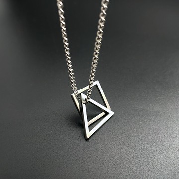 幾何元素男生項鏈ins新款酷女潮吊墜簡約個性百搭學生情侶裝飾品