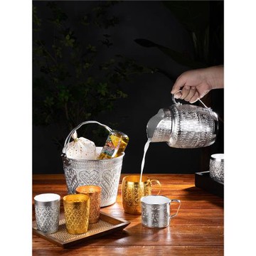 泰國進口特色泰式餐具冷飲泡魯達錫杯飲水杯東南亞風格啤酒果汁杯