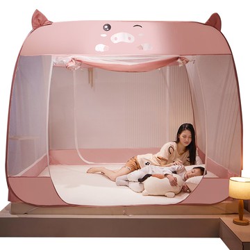 2021年新款免安裝蚊帳蒙古包防摔兒童無需支架可折疊加密加厚家用