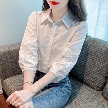 七分袖雪紡襯衫女夏裝2025年新款洋氣時尚上衣設計感小眾女士襯衣