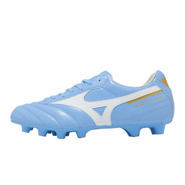 Mizuno 美津濃 足球鞋 Morelia II Club 男鞋 藍 白 皮革 戶外場地 美津濃 P1GA2608-25