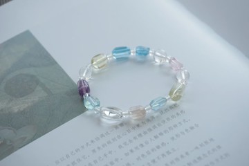 天然摩根石紫水晶黃水晶白水晶隨型多寶手鏈女生情侶飾品禮物生日