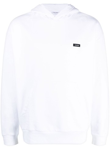 Calvin Klein - logo-patch cotton hoodie - men - Cotton/Cotton - S - White