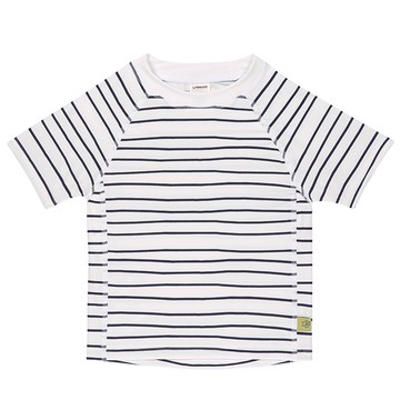 德國 Lassig - 嬰幼兒抗UV短袖泳裝上衣-線條藍