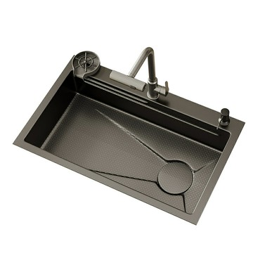 水槽 洗菜盆 洗菜池 大單槽 免運速發 開立發票 壓紋蜂窩水槽大單槽SUS304不銹鋼廚房洗菜盆碗池加厚臺上 中下盆