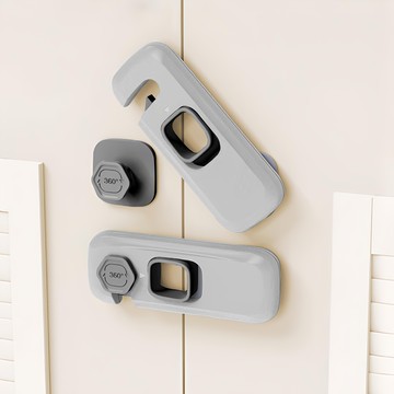 上手家居 對開兒童安全鎖10件組  1組  灰色