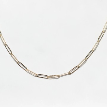 【 CHARIS 韓國珠寶】純14K金 方形細橢圓鍊洗澡免摘 流汗不褪色