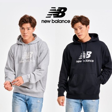 【New Balance】NB連帽長袖上衣_男性_灰色/黑色_MT41501AG/MT41501BK (美版偏大)
